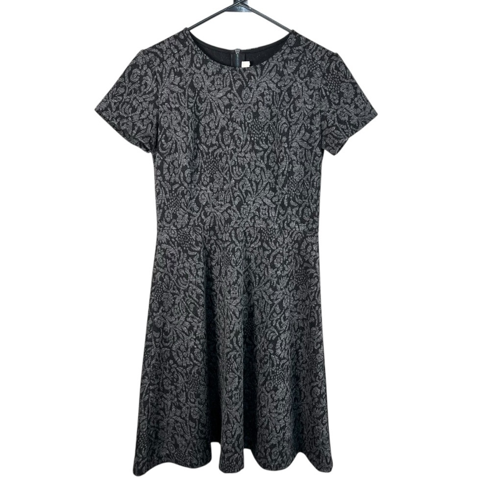 Ann Taylor LOFT Dress Short Sleeve Black Grey Women’s Size 2